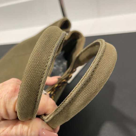 Prada Green Canapa Studded Canvas Handbag Army Green (JB1063) - Picture 10 of 16